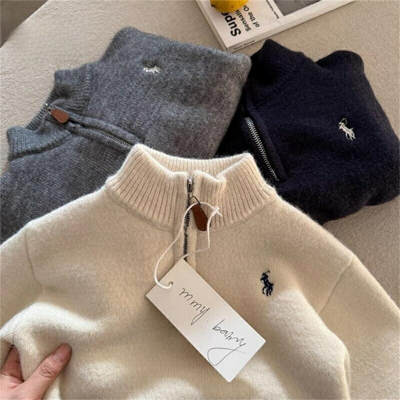 Rakuten - キッズ セーター 子供 ニット コットン 冬 スクールセーター 半高領 刺繡 長袖 厚手 肌触り 良い 男女兼用 100 110 120 130 140 サイズ 通園 通学 お出かけ プレゼント SUKOYAKA