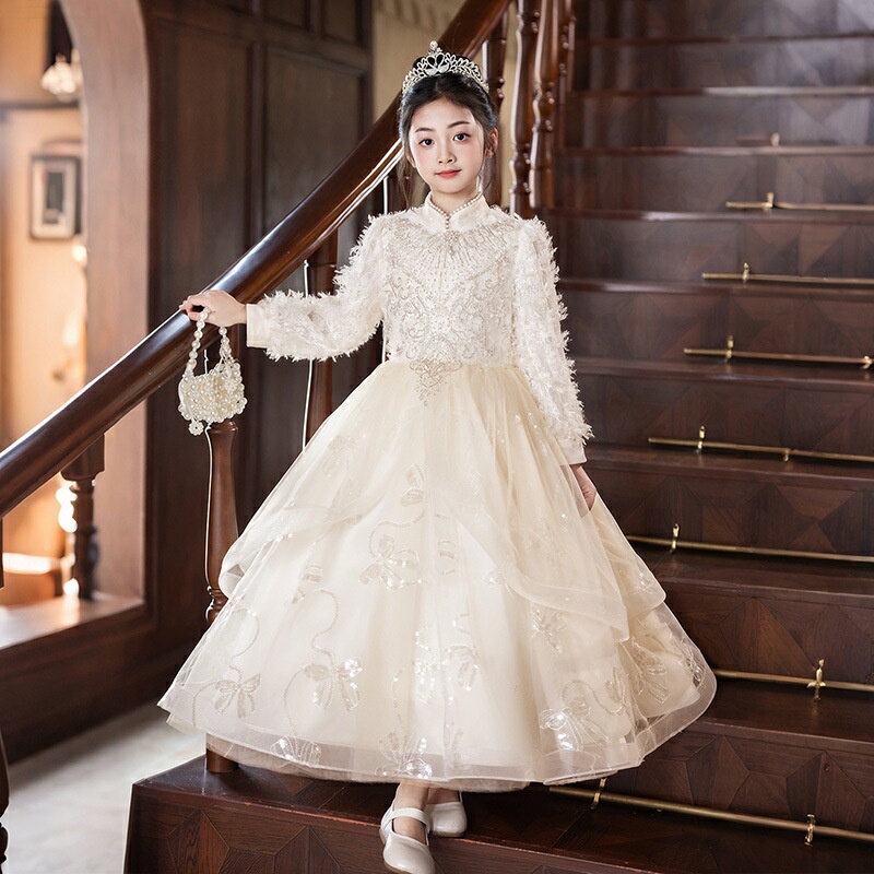 Rakuten - 子供ドレス ピアノ発表会 結婚式 キッズドレス 発表会 プリンセス シャンパンカラー コットン裏地 上品 フォーマル フラワーガール 演奏会 卒園式 110 120 130 140 150 160 165cm 大きいサイズ 女の子 ジュニア SUKOYAKA