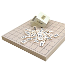 将棋盤セット 新桂1寸卓上接合木製将棋盤(木製)とプラスチック製上駒水無瀬書(セール)