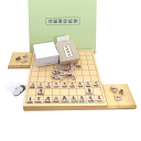 将棋セット ヒバ1寸卓上接合将棋盤松と楓漆書将棋駒に駒台付(セール)