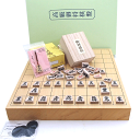 オリジナ黄楊彫り駒根付つき 木製将棋盤セット 本榧に次ぐ ヒバ15号卓上接合(ハギ)将棋盤(ランク松竹)としっかり太字の特選将棋駒