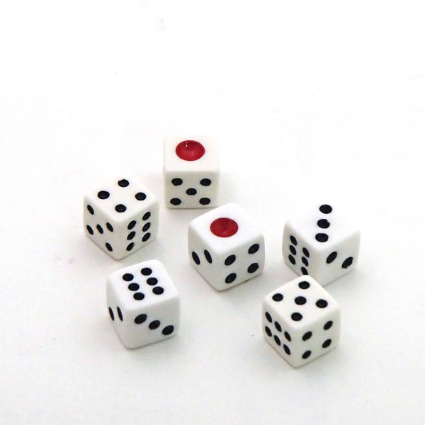 【中古】【輸入品・未使用】Set of 10 Six Sided Square Opaque 16mm D6 Dice - Ivory with Black Pip Die by Koplow Games