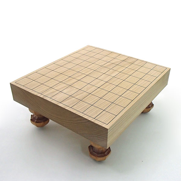 木製将棋盤　北海道産　栓（せん）2寸足付一枚板将棋盤