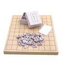 木製将棋盤セット 新かや1寸卓上接合将棋盤竹と昔懐かしい将棋駒楓漆書(裏赤)