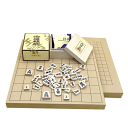 木製将棋盤セット これは便利 新桂10号卓上将棋盤・13路碁盤両用盤と山形天童の将棋駒白椿上彫
