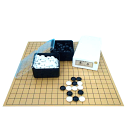 囲碁セット 塩ビの碁盤とP碁石竹(約8mm厚)と角ケースのセット(特価)