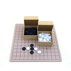 囲碁入門セット　MDF材9・13路碁盤（両用盤）とP椿（約6mm）とミニ角ケース