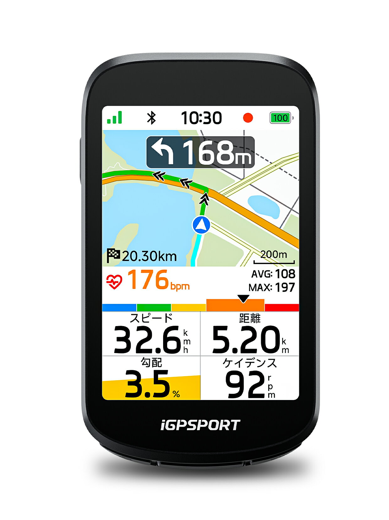 iGPSPORT BSC500 サイクルコンピュータ GPSサイコン 3.3''大画面で見やすいカラーディスプレイ コース外れ時の自動ルート再設定 音声ナビ・電子ベル搭載
