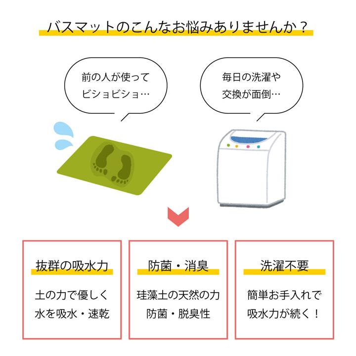 ★10%OFFクーポン 9/4 20時〜4h限定★大理石調 珪藻土バスマット 35×45cm Mサイズ すべり止め付き グレー ピンク 吸水 速乾 抗菌 消臭 天然素材 可愛い 無地 おしゃれ 調湿 滑り止め