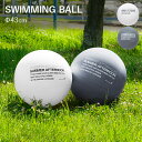スイミング ボール ビーチボール 43cm プール用 「 SWIMMING BALL 」 フロート 水遊び シンプル モノトーン グレー おしゃれ 夏 プール 海 川 ビーチ 夏レジャー ホワイト ライトグレー キッズ 子ども