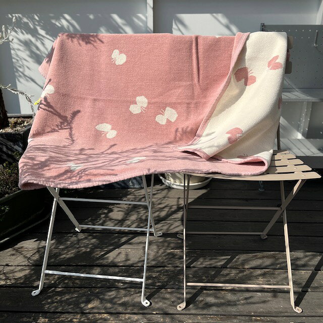 乐天商城 - KLIPPAN クリッパン シュニールコットンブランケット ハーフ 90×140cm / choucho スモーキーピンク ミナ ペルホネン　正規取扱店