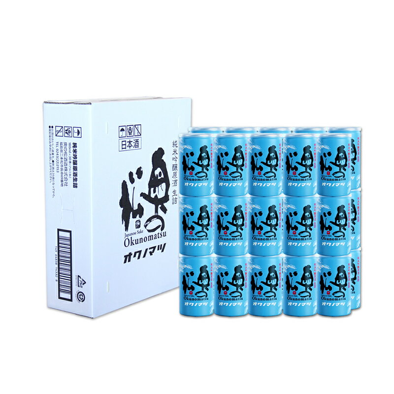 奥の松　純米吟醸原酒　生詰　缶カップ 180ml┃30本入りケース　まとめ買い　アルミ缶　カップ酒　純米吟醸　原酒　生詰 蔵元直営店 福島