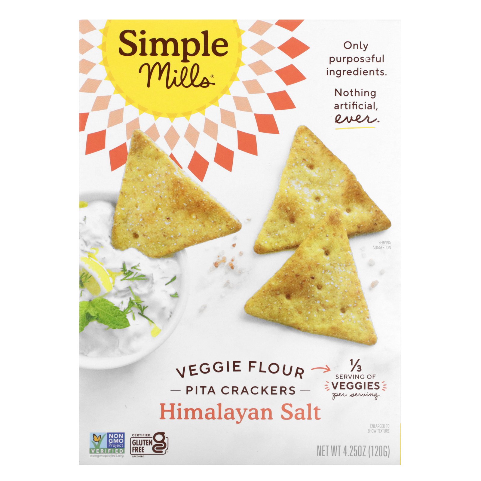 Simple Mills 野菜粉 ピタクラッカー 【 iHerb アイハーブ 公式 】 シンプルミルズ 人工成分不使用 穀物不使用 トウモロコシ不使用 グルテンフリー ヴィーガン ビーガン ヒマラヤピンクソルト 120g