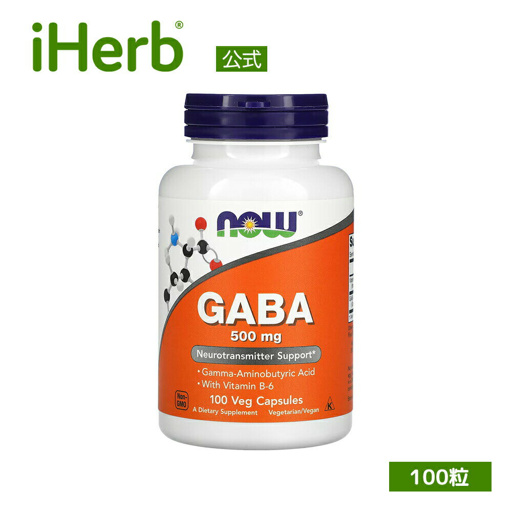 NOW Foods GABA  ナウフーズ ギャバ アミノ酸 ガンマアミノ酪酸 ビタミンB6 サプリメント サプリ ベジカプセル 500mg 100粒