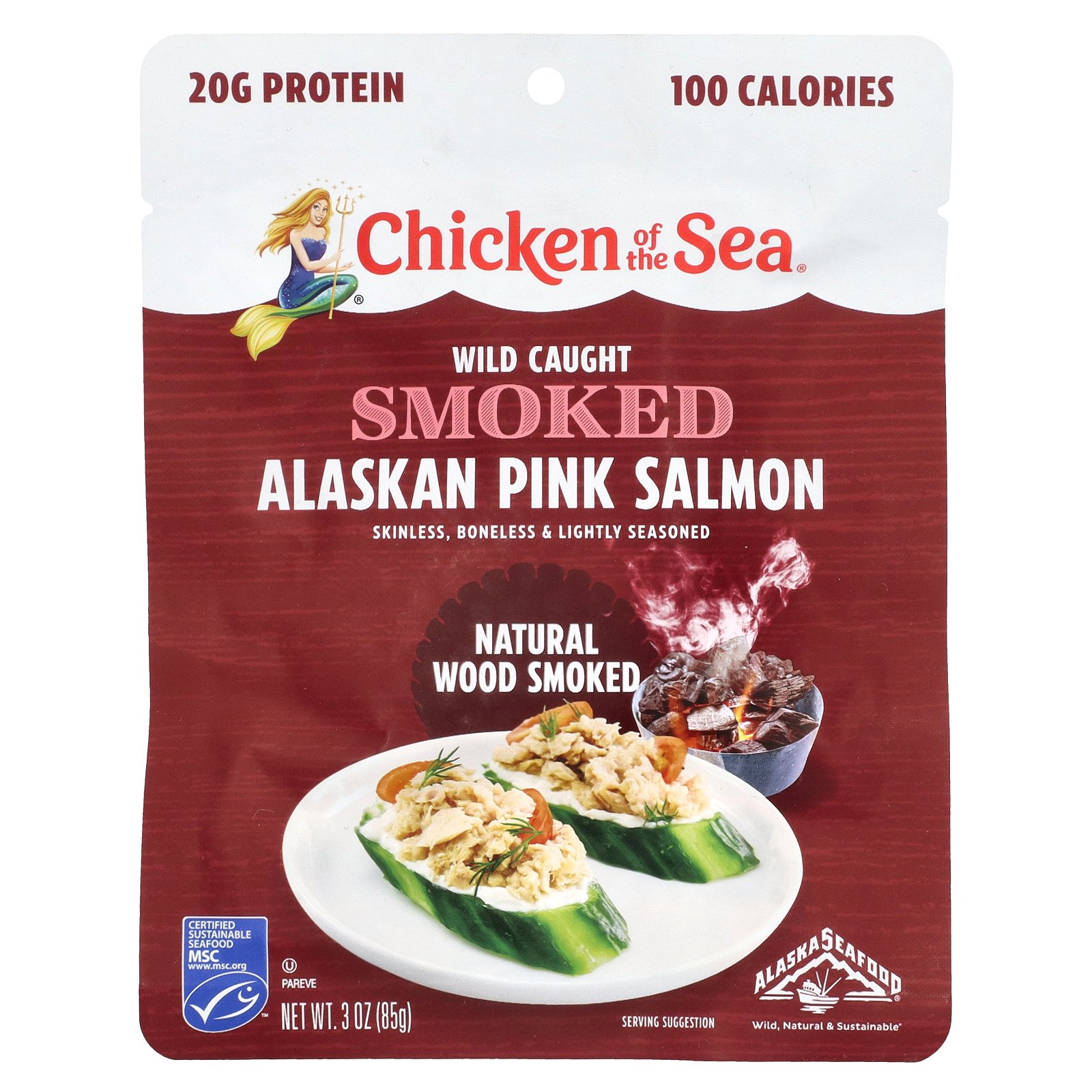 Chicken of the Sea 天然 スモークサーモン 【 iHerb アイハーブ 公式 】 チキンオブザシー 骨なし 皮なし サーモン 鮭 燻製 85g