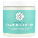 Pure Body Naturals アルガンオイル ヘアマスク 【 iHerb アイハーブ 公式 】 ピュアボディナチュラルズ ピュアグロス ヘアパック ヘアトリートメント アルガン シアバター ココナッツ ローズヒップ ビタミンE 240ml