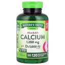 Nature's Truth カルシウム 【 iHerb アイハーブ 公式 】 ネイチャーズトゥルース 高吸収性 ビタミンD3 5,000IU ミネラル サプリメント サプリ ソフトジェル 1,200mg 120粒