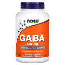 NOW FoodsgABA 【 iHerb アイハーブ 公式 】 ナウフーズ サプリメント ギャバ アミノ酸 ガンマアミノ酪酸 植物性 ベジタリアン ヴィーガン...