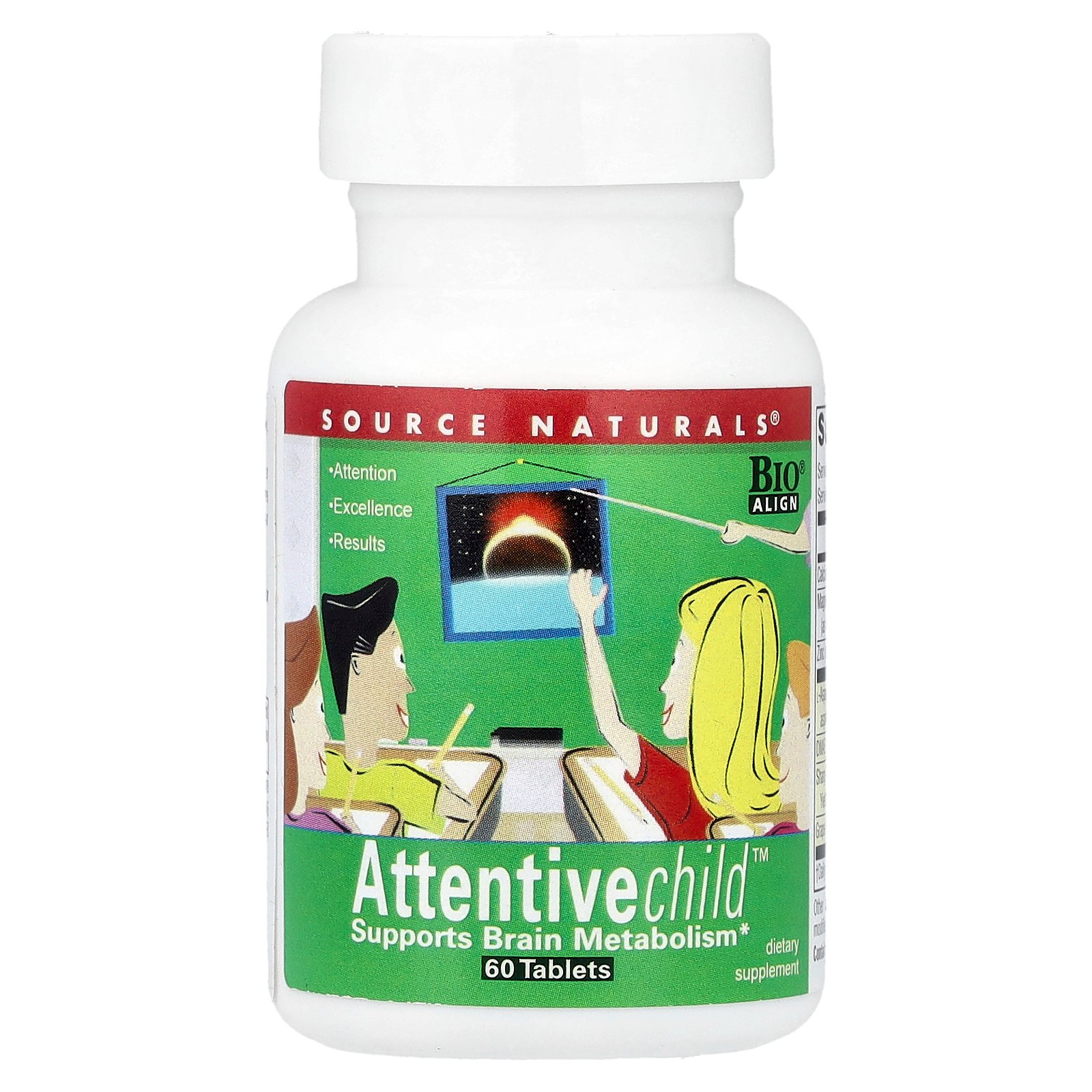 Source Naturals アテンティブ チャイルド 【 iHerb アイハーブ 公式 】 ソースナチュラルズ Attentive Child 子ども用 サプリ サプリメント タブレット 60粒 iherb-official-10001658 iHerb サンプル画像2