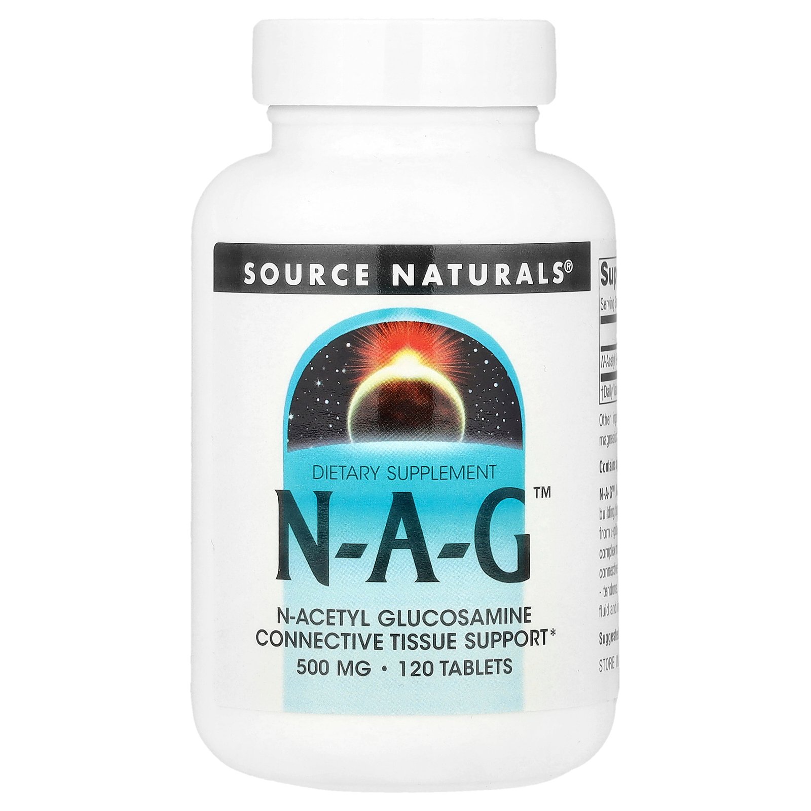 Source Naturals N-A-G 【 iHerb アイハーブ 公式 】 ソースナチュラルズ N-アセチルグルコサミン グルコサミン サプリ サプリメント タブレット 500mg 120粒 iherb-official-10002051 iHerb サンプル画像2