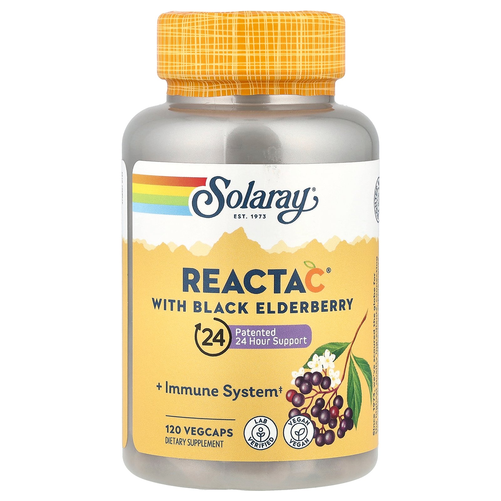 Solaray リアクタC ブラックエルダーベリー 配合 【 iHerb アイハーブ 公式 】 ソラレー ビタミンC アスコルビン酸 カルシウム エルダーベリー サンブカス アセロラ サプリメント サプリ ベジカプセル 120粒 iherb-official-10002006 iHerb サンプル画像2