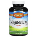 Carlson マグネシウム ジェル 【 iHerb アイハーブ 公式 】 カールソン ミネラル サプリメント サプリ ソフトジェル 400mg 100粒
