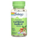 Solaray カイエン ガーリック 【 iHerb アイハーブ 公式 】 ソラレー カイエンペッパー トウガラシ 唐辛子 カプサイシン にんにく ニンニク ハ...