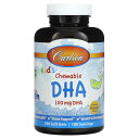 【POINT20倍★7/15 0:00~23:59限定】Carlson DHA 子供向け 【 iHerb アイハーブ 公式 】 カールソン キッズ オメガ3 オメガ3脂肪酸 フィッシュオイル ドコサヘキサエン酸 EPA ビタミンE サプリ チュアブル ソフトジェル バーストオレンジ味 100mg 180粒