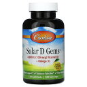 Carlson ソーラー D ジェム 【 iHerb アイハーブ 公式 】 カールソン ビタミンD3 ビタミン D A E オメガ3 脂肪酸 タラ肝油 DHA ...