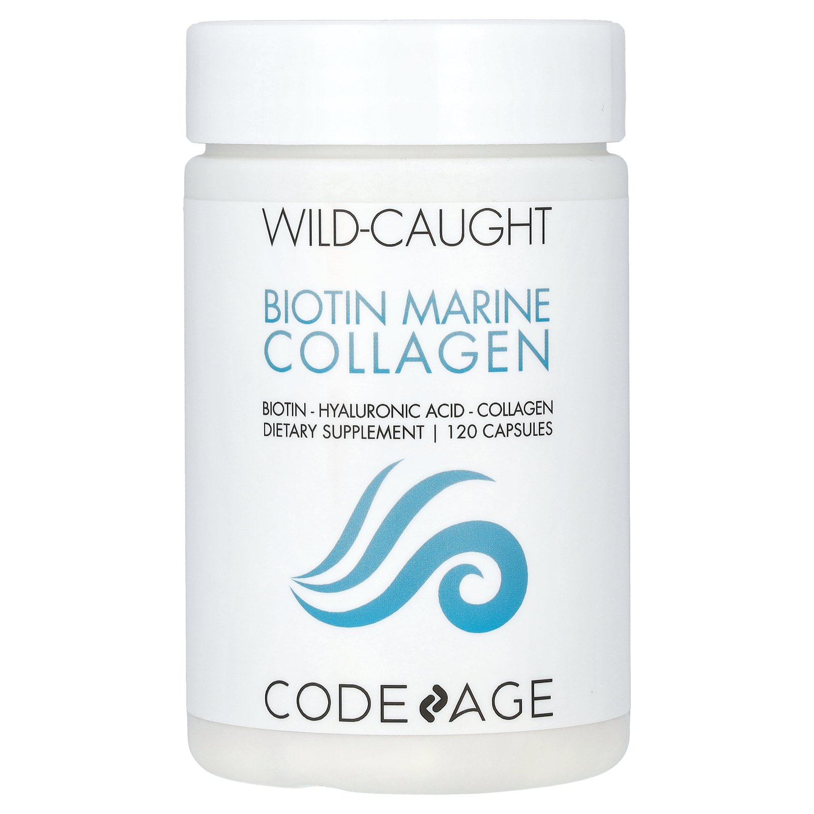 Codeage ビオチン マリンコラーゲン  コードエイジ マリン フィッシュ 海洋 コラーゲン ペプチド I型 III型 ヒアルロン酸 アミノ酸 ビタミン ワイルド コート サプリ カプセル 120粒