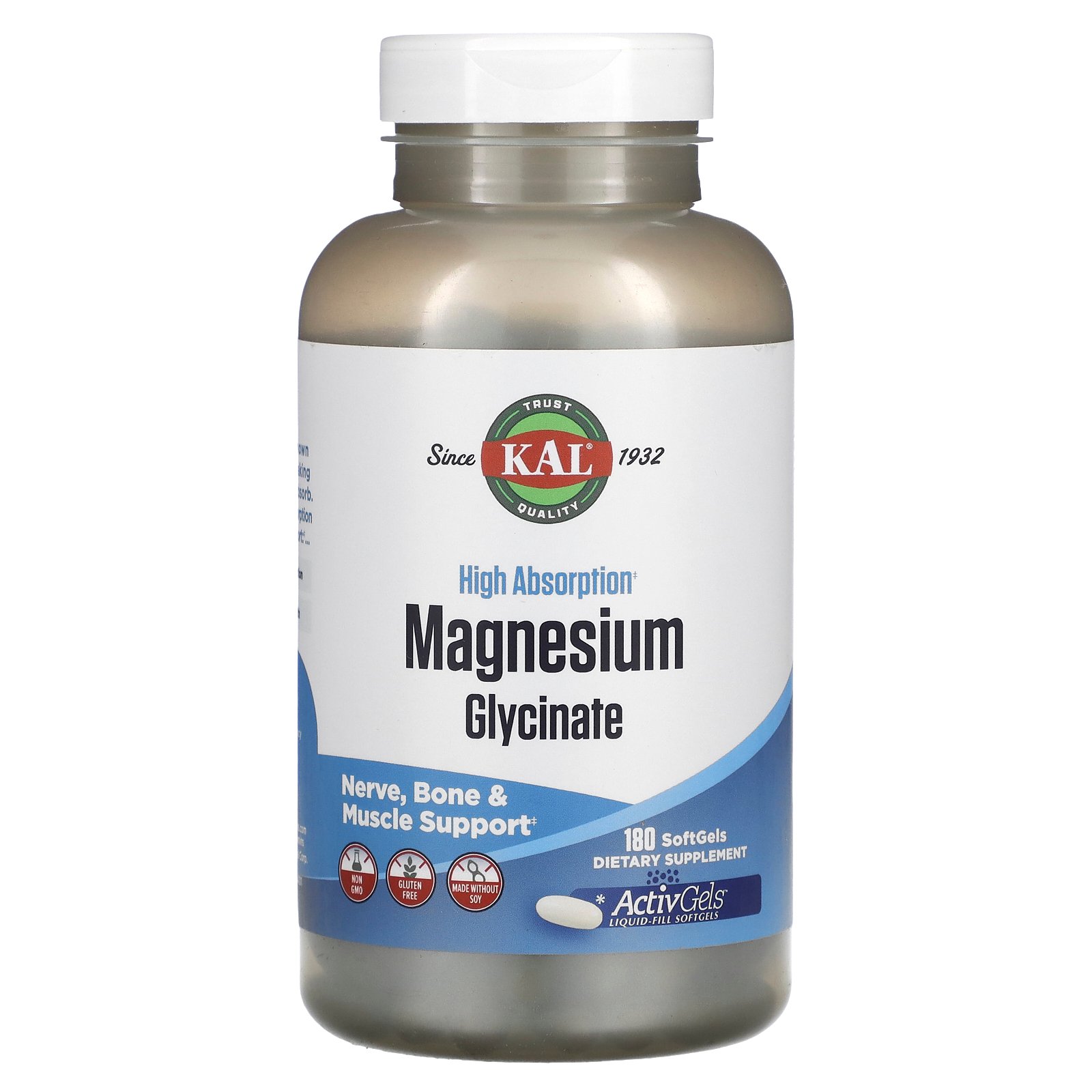 KAL グリシン酸マグネシウム 【 iHerb アイハーブ 公式 】 カル マグネシウム ミネラル ミネラルサプリ サプリメント…