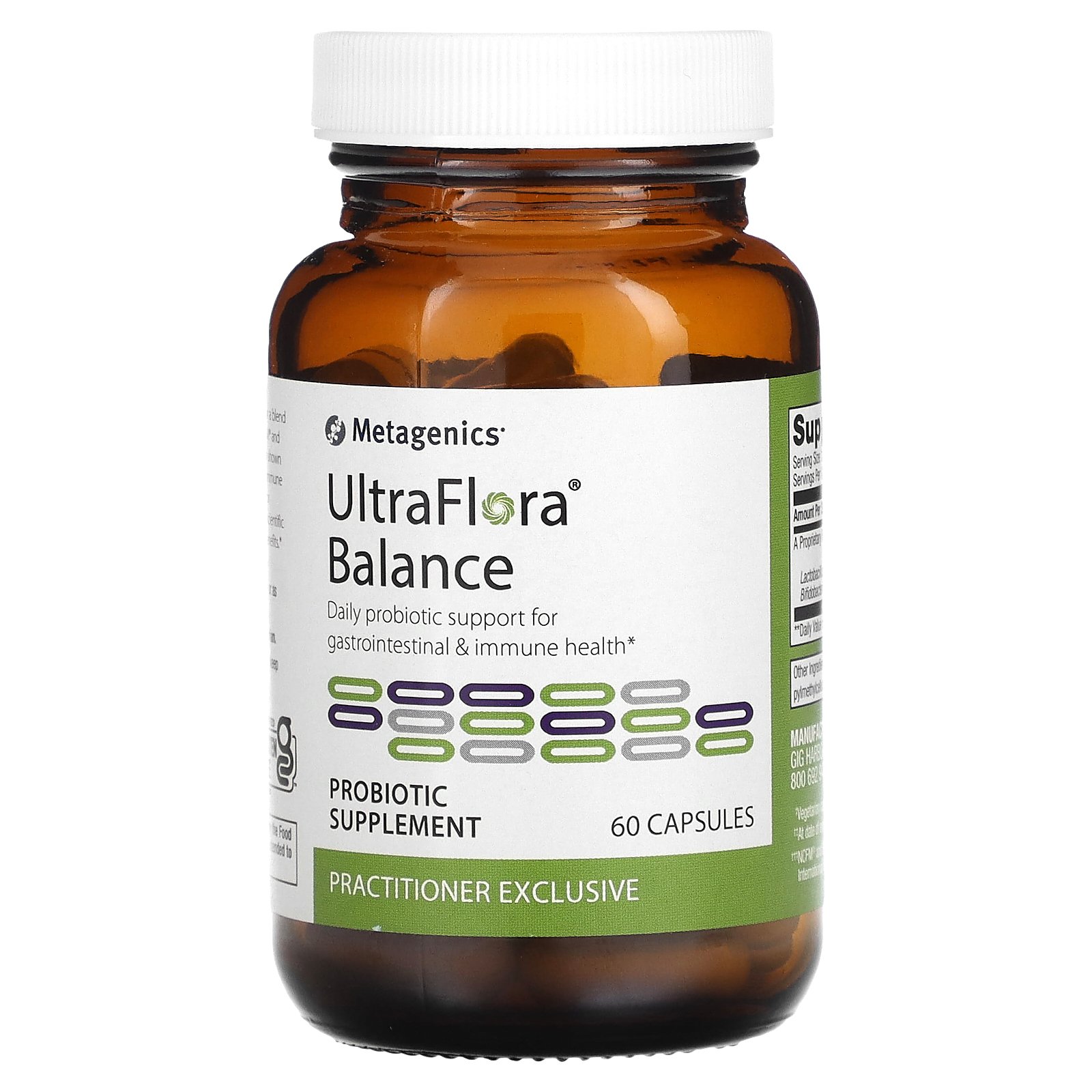 製品仕様 商品名 Metagenics ウルトラフローラ バランス 【 iHerb アイハーブ 公式 】 メタジェニックス UltraFlora Balance プロバイオティクス 乳酸菌 ビフィズス菌 アシドフィルス菌 サプリメント サプリ カプセル 150億CFU 60粒 商品説明 ウルトラフローラバランスは、独自ブレンドされた2種類のプロバイオティクス菌株が、1粒あたり合計150億CFU配合されたサプリメントです。毎日のすっきり習慣や丈夫な体づくりをサポートします。ベジタリアンの方にもおすすめです。 名称 乳酸菌含有食品 原材料 プロバイオティクス独自ブレンド（ラクトバチルスアシドフィルスNCFM、ビフィドバクテリウムラクチスBi-07）、微結晶セルロース、カプセル（ヒドロキシプロピルメチルセルロース）、ステアリン酸マグネシウム、シリカ 内容量 60粒 賞味期限 パッケージに記載 保存方法 高温多湿を避けて保存するか、冷蔵保存することをおすすめします。 商品区分 健康食品（海外製） 生産国 アメリカ 製造者 Metagenics Inc25 Enterprise, Aliso Viejo, 92656 USA 輸入者 本商品は個人輸入商品のため、購入者の方が輸入者となります。 広告文責 iHerb19516163600