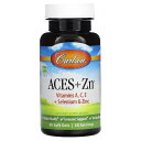 【POINT20倍★5/30 0:00~6/1 23:59】Carlson Aces + Zn 【 iHerb アイハーブ 公式 】 カールソン エース + 亜鉛 ビタミン A C E カルシウム セレン カールソンラボ サプリメント サプリ ソフトジェル 60粒