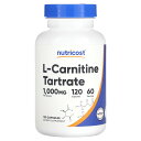 Nutricost L-カルニチン酒石酸塩 【 iHerb アイハーブ 公式 】 ニュートリコスト L-カルニチン 酒石酸塩 カルニチン アミノ酸 サプリメント...