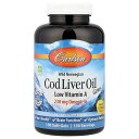 Carlson タラ肝油 ジェム 低ビタミンA 【 iHerb アイハーブ 公式 】 カールソン コッドリバーオイル オメガ3 フィッシュオイル ノルウェー産 ...