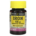 Mason Natural 鉄 【 iHerb アイハーブ 公式 】 メイソンナチュラルズ 鉄分 ミネラル サプリメント サプリ タブレット 65mg 100粒