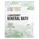 Aura Cacia ミネラル バス 【 iHerb アイハーブ 公式 】 オーラカシア 入浴剤 バスソルト アロマオイル 精油 パチョリ ペパーミント ブレン...