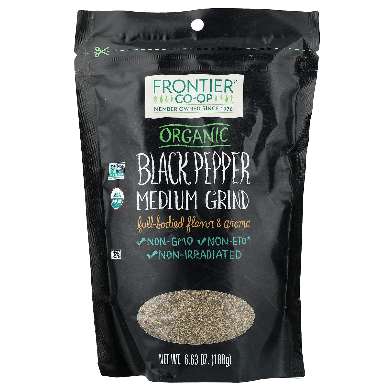 Frontier Co-op オーガニック ブラックペッパー 【 iHerb アイハーブ 公式 】 フロンティアコープ コショウ 黒胡椒 スパイス 中挽き 188g iherb-official-10002584 iHerb サンプル画像2