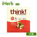 【POINT20倍★6/20 0:00〜6/27 9:59】Think ! ハイプロテインバー 【 iHerb アイハーブ 公式 】シンク プロテインバー プロテイン タンパク質 スナック グルテンフリー 人工甘味料 不使用 チャンキー ピーナッツバター 各60g 10本(4)