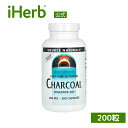 【マラソン期間限定MAX P20倍】Source Naturals 活性炭 【 iHerb アイハーブ 公式 】 ソースナチュラルズ 100% ピュア チャコール サプリ サプリメント カプセル 260mg 200粒