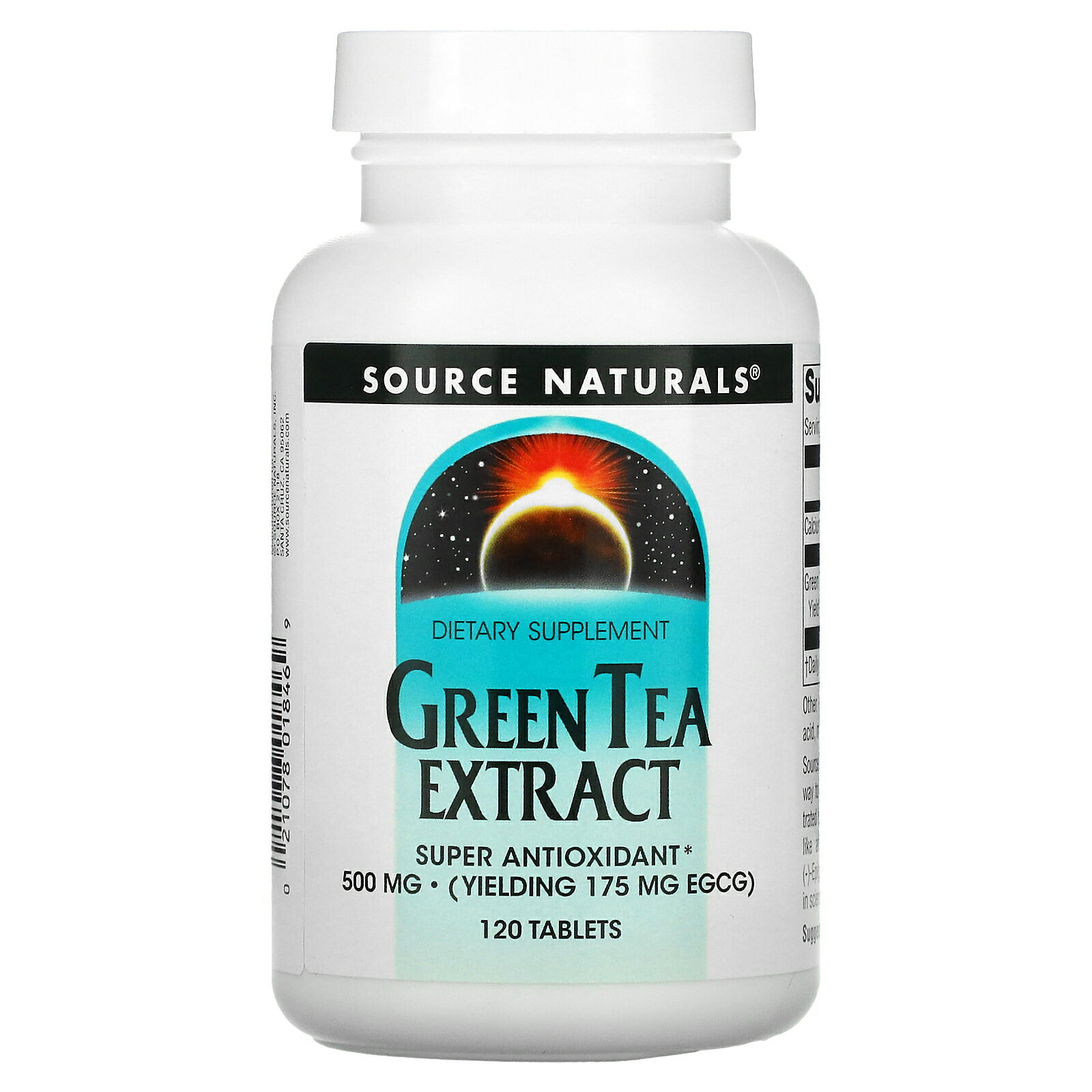 【5/20限定★POINT最大20倍】Source Naturals グリーンティーエキス 【 iHerb アイハーブ 公式 】 ソースナチュラルズ 緑茶 エキス サプリ サプリメント タブレット 500mg 120粒