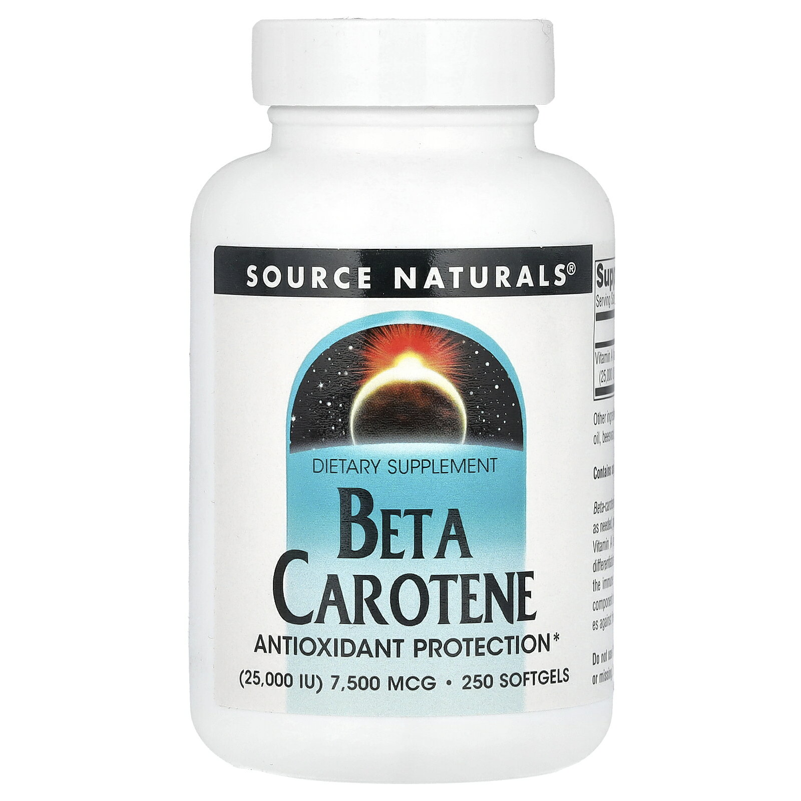 Source Naturals β-カロチン  ソースナチュラルズ Zea-Tein β-カロテン ベータカロチン ベータカロテン サプリ サプリメント ソフトジェル 25,000IU 250粒