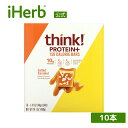 【マラソン期間限定MAX P20倍】Think ! プロテイン＋ 150キロカロリー バー 【 iHerb アイハーブ 公式 】シンク プロテインバー プロテイン タンパク質 食物繊維 スナック グルテンフリー 塩キャラメル 各40g 10本