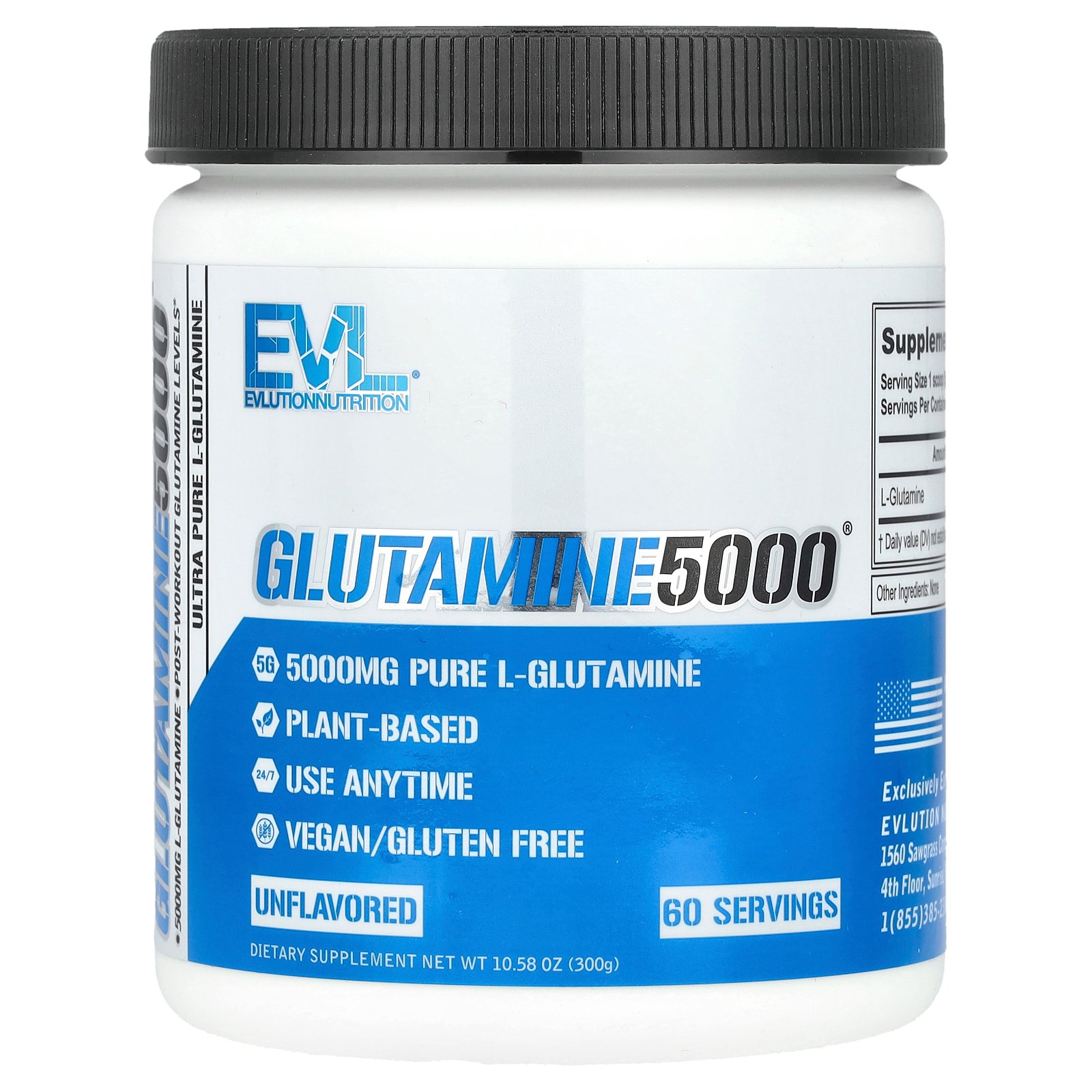 EVLution Nutrition グルタミン 5000 【 iHerb アイハーブ 公式 】 エボリューションニュートリション L-グルタミン アミノ酸 サプリメント サプリ 栄養補助食品 パウダー 粉末 無香料 プレーン 5,000mg 300g iherb-official-10002550 iHerb サンプル画像2