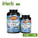 【POINT10倍★4/14 20:00~4/20 23:59】Carlson エリート オメガ-3 + ビタミン D & K 【 iHerb アイハーブ 公式...