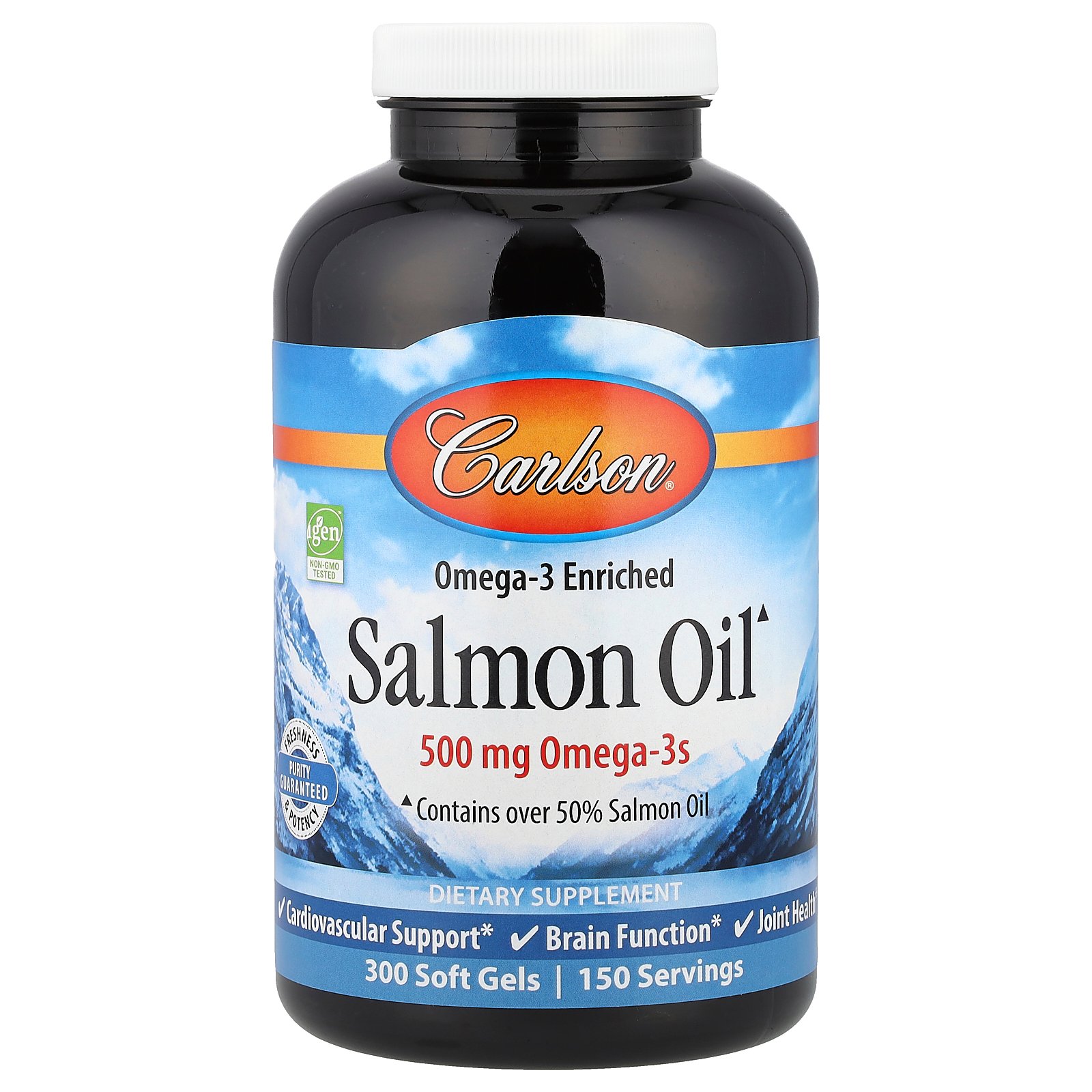 Carlson サーモンオイル コンプリート 【 iHerb アイハーブ 公式 】 カールソン オメガ 3脂肪酸 フィッシュオイル 鮭 ノルウェー産 DHA EPA ビタミンE カールソンラボ サプリメント ソフトジェル 500mg 300粒 iherb-official-10002414 iHerb サンプル画像2