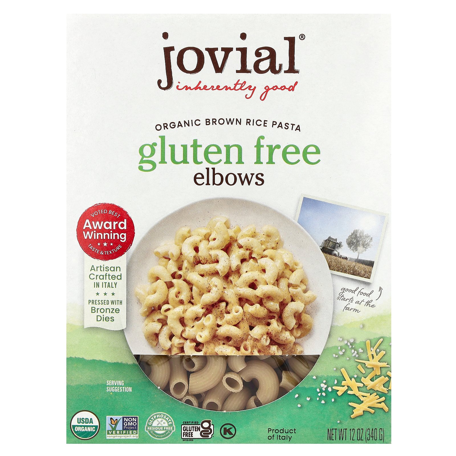 【POINT20倍★6/4 20:00〜6/11 1:59】Jovial 有機 玄米パスタ 【 iHerb アイハーブ 公式 】 ジョビアル オーガニック グルテンフリー エルボー 340g