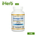 【POINT最大15倍★1/24 20:00~1/28 01:59】California Gold Nutrition オメガ 800 【 iHerb アイハーブ 公式 】 カリフォルニア ゴールド ニュートリション オメガ3 脂肪酸 濃縮 フィッシュオイル サプリ DHA EPA 80% 魚ゼラチンソフトジェル 1,000mg 90粒