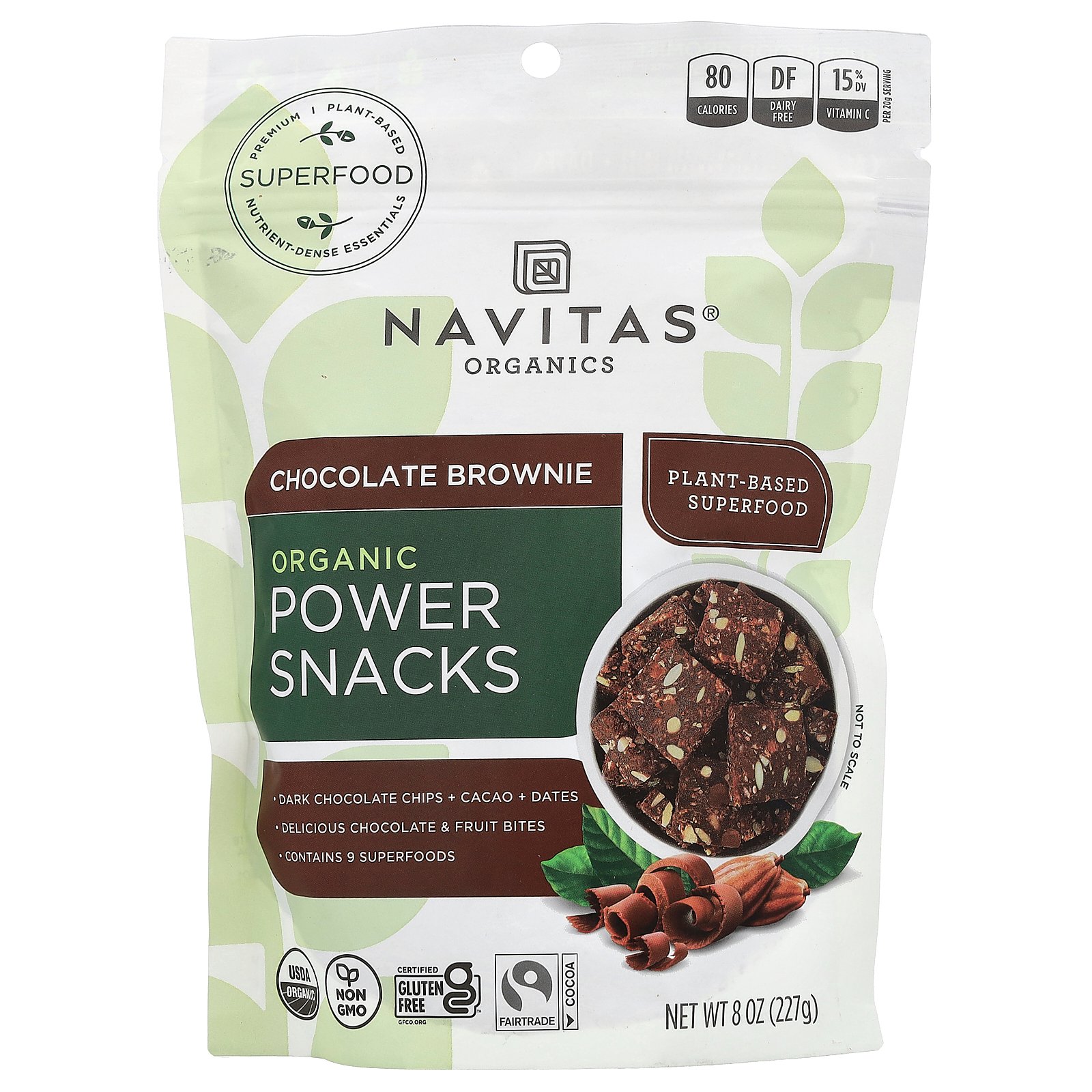 Navitas Organics オーガニック パワースナック 【 iHerb アイハーブ 公式 】 ナビタスオーガニックス スーパーフード グルテンフリー ヴィーガン デーツ チョコレートカカオ 227g