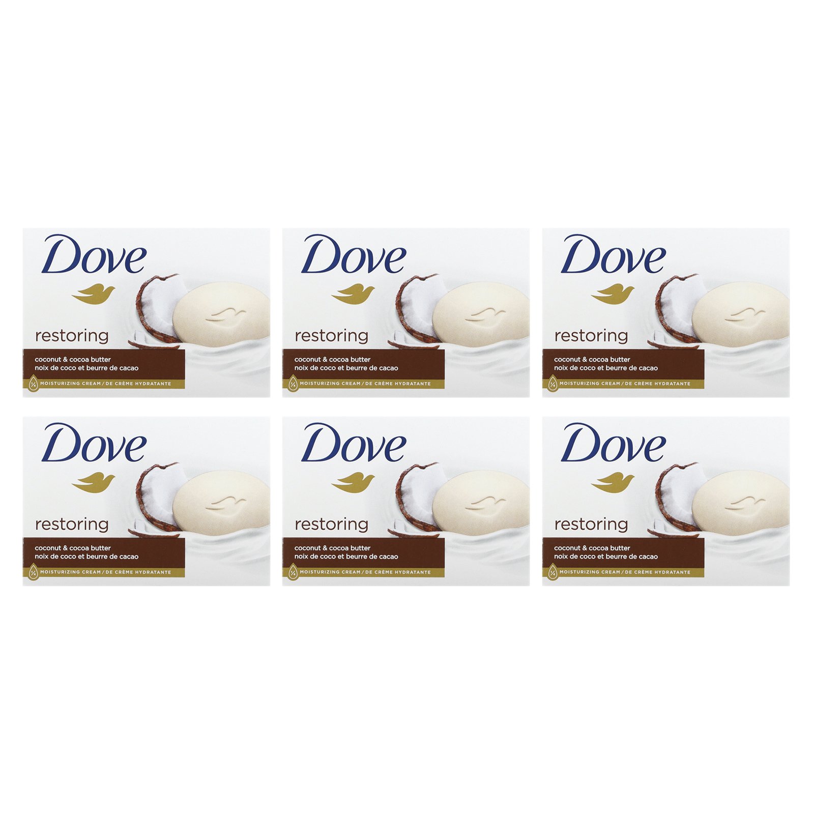 Dove リストアリング ビューティーバー  ダヴ 固形石鹸 石けん せっけん 美容 保湿 クリーム ココナッツ ココアバター 6個 各106g